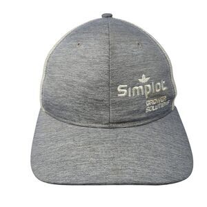 Simplot Grower Solutions Snapback Trucker Hat Gray Mesh Back Quake City Caps